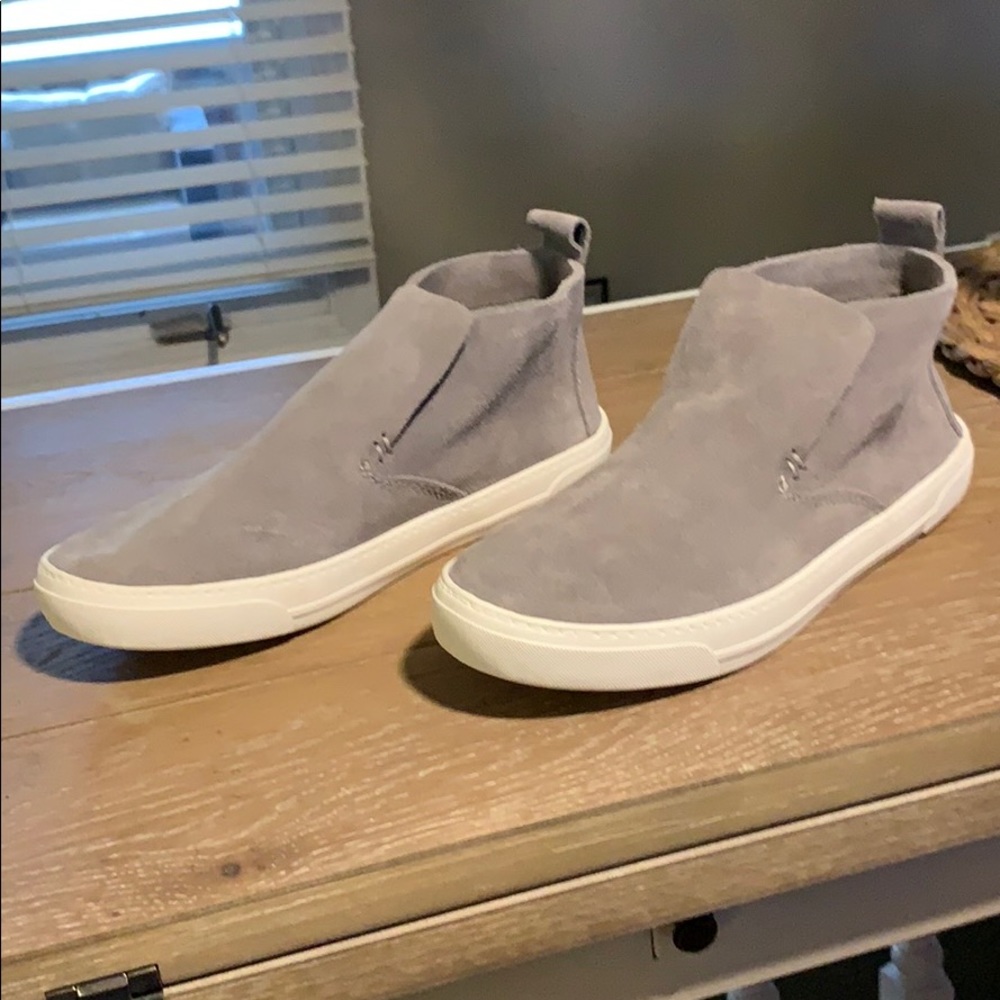 High top suede slip on